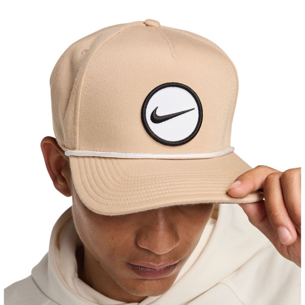 Nike Dri-Fit ‎ Pro Retro 72 Golf SnapBack Hemp/white  Hat cap S/M patch MSRP $37
